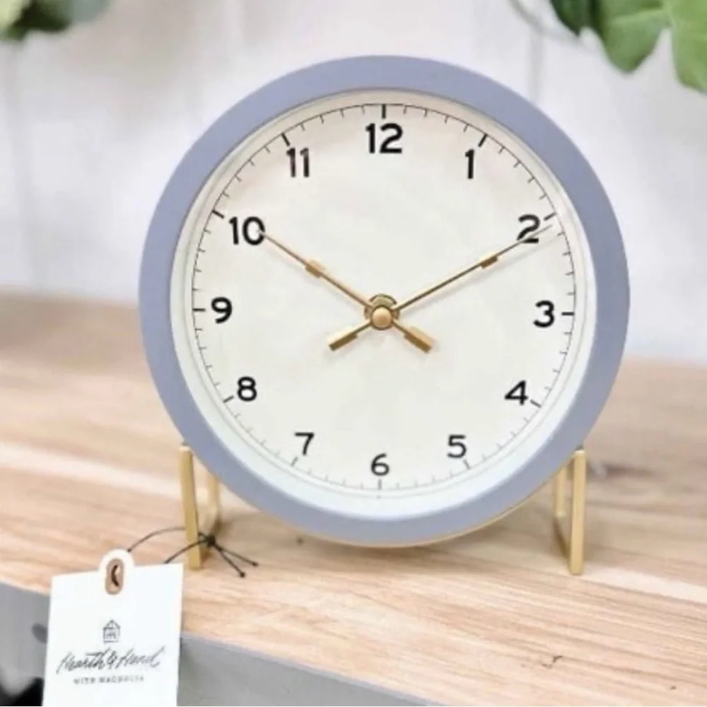 Hearth & Hand With Magnolia Round  Decorative Tabletop Clock